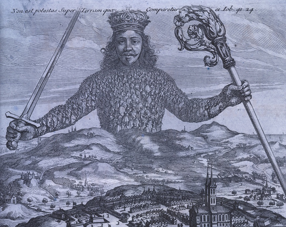 Thomas Hobbes, Andrew Crooke : Leviathan, or the Matter, Forme, & Power of a Common-wealth, ecclesiasticall and civill, 1651 (détail)  British Library, Flickr Commons