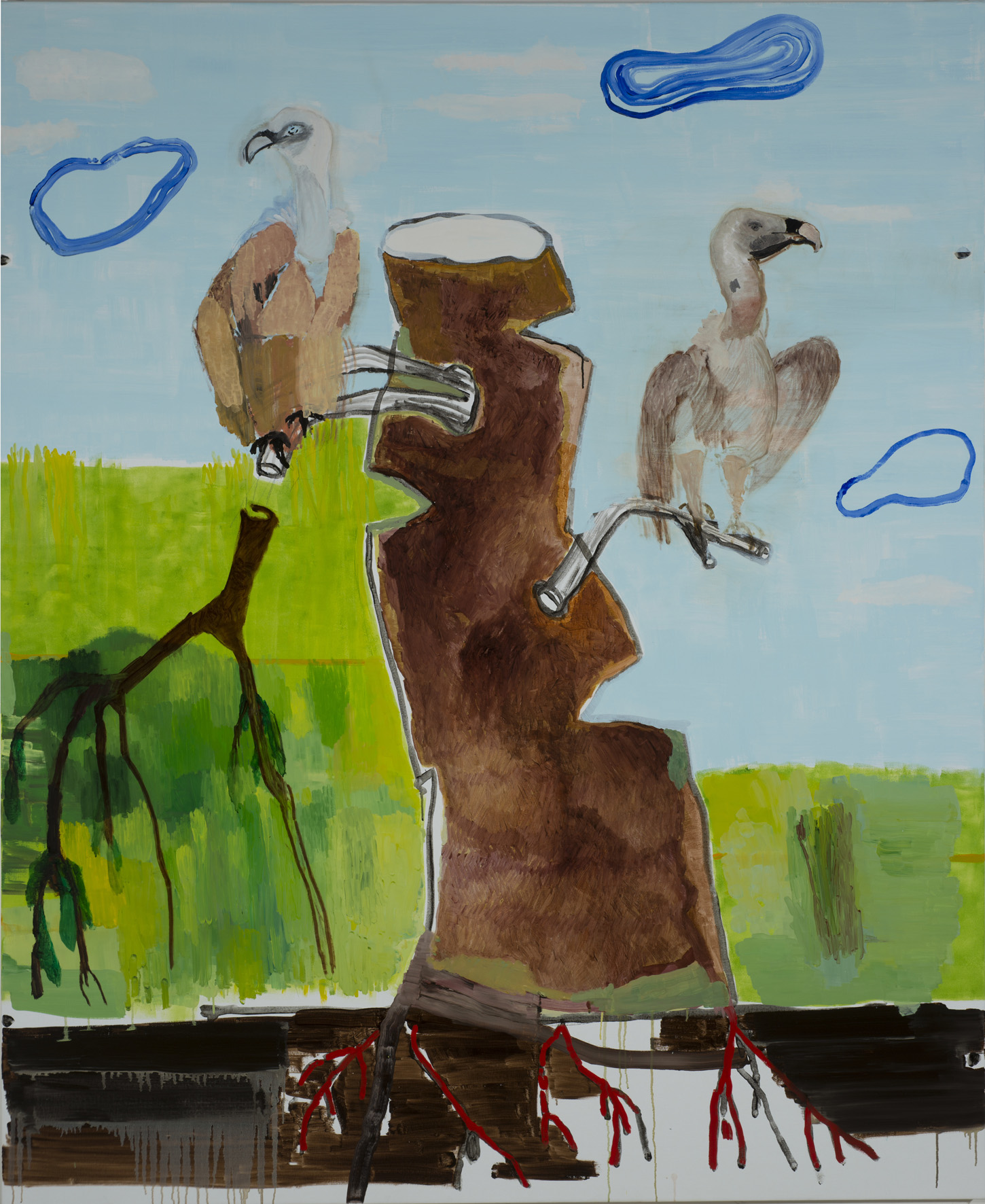2015-Arbre, Deux vautours, HT, 195x160 cm © Bernard Gaube